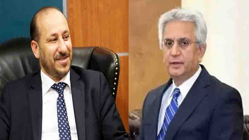 وزير التخطيط نجيب العوج مع المدير التنفيذي للبنك الدولي ميرزا حسن