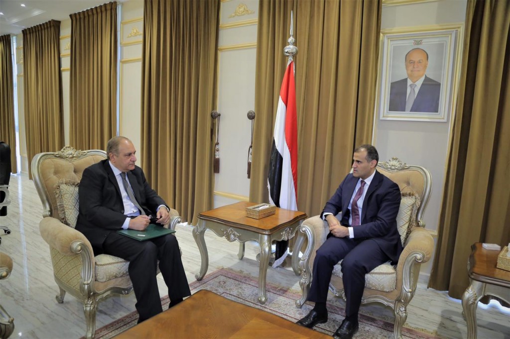 وزير الخارجية مع السفير المصري