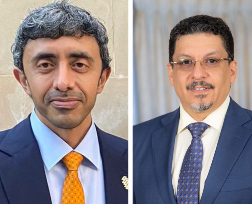 بن مبارك يبحث مع وزير الخارجية الاماراتي انعكاسات الهجمات الحوثية على الموانئ النفطية