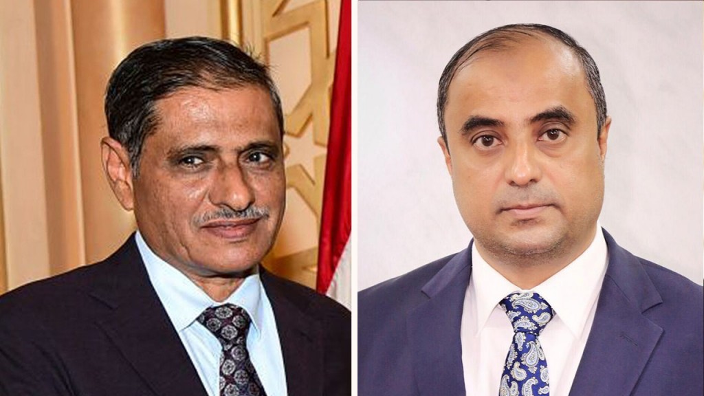 وزير المالية سالم بن بريك ومحافظ حضرموت فرج سالمين البحسني