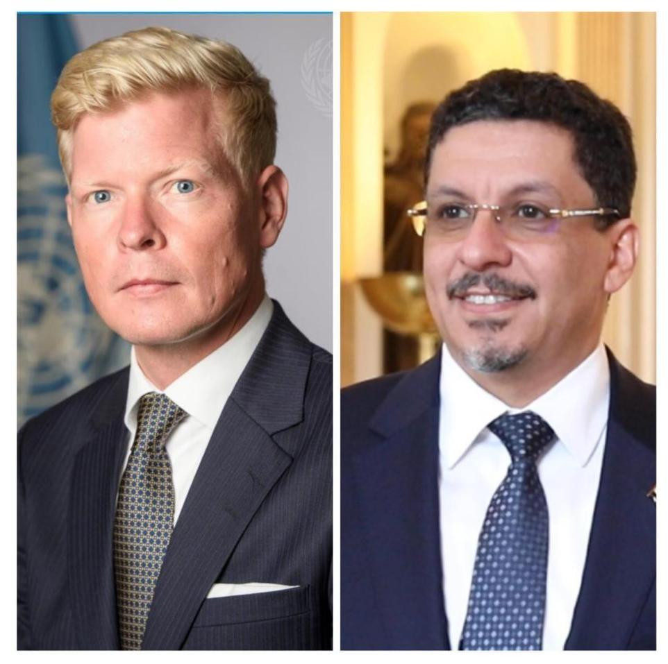 وزير الخارجية يناقش مع المبعوث الأممي مستجدات الأوضاع في اليمن