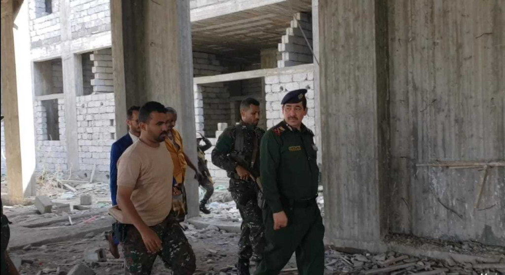 تفقد وزير الداخلية لأعمال الصيانة والترميم بديوان الوزارة بعدن