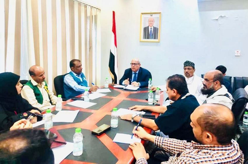 لقاء الوزير الأغبري مع عدد من ممثلي المنظمات المحلية والشركاء المحليين العاملين في المجال الإغاثي والإنساني والصحي