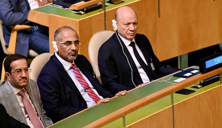مشاركة رئيس مجلس القيادة وعضوا المجلس الزبيدي ومجلي يشاركون في الجلسة الافتتاحية للجمعية العامة للأمم المتحدة