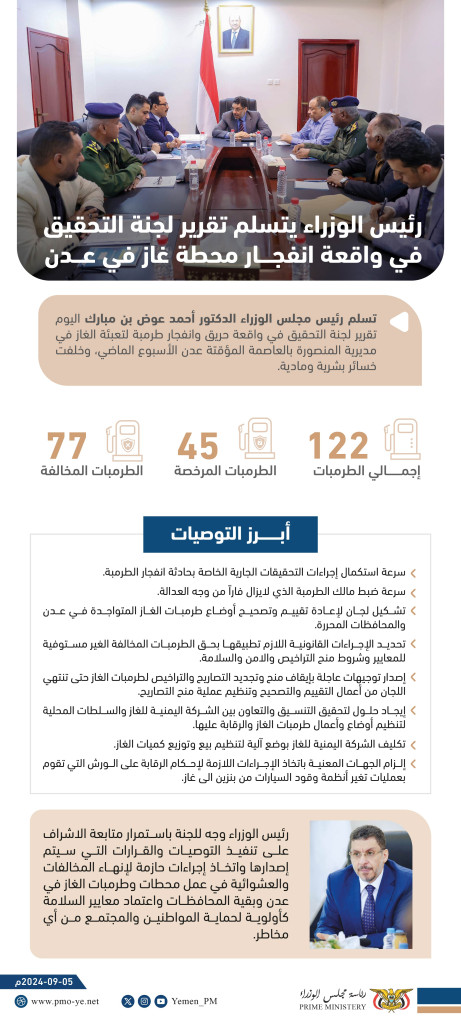 تقرير لجنة التحقيق في واقعة وانفجار محطة الغاز
